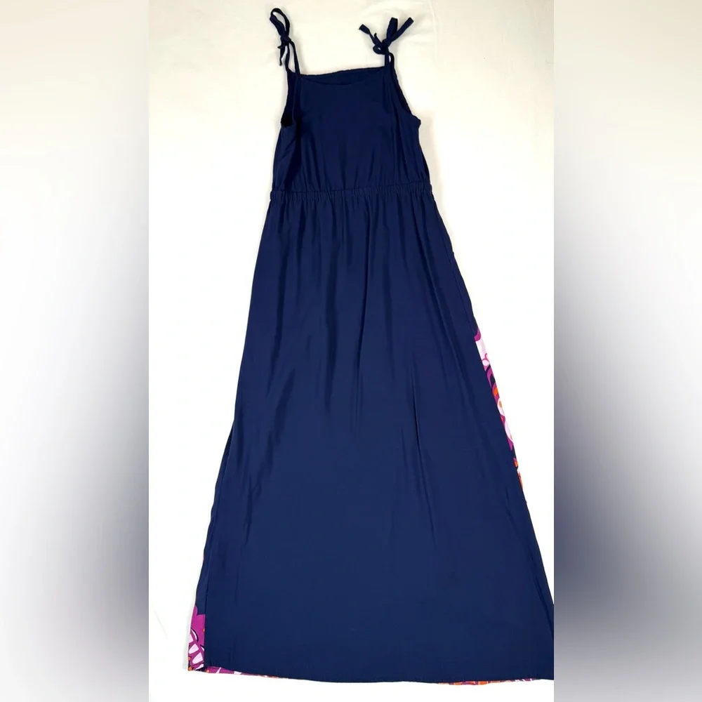 GYMBOREE Girl Navy Floral Maxi Dress‎ 6 Boho Summer Retro 2016 Bold Sundress Y2K